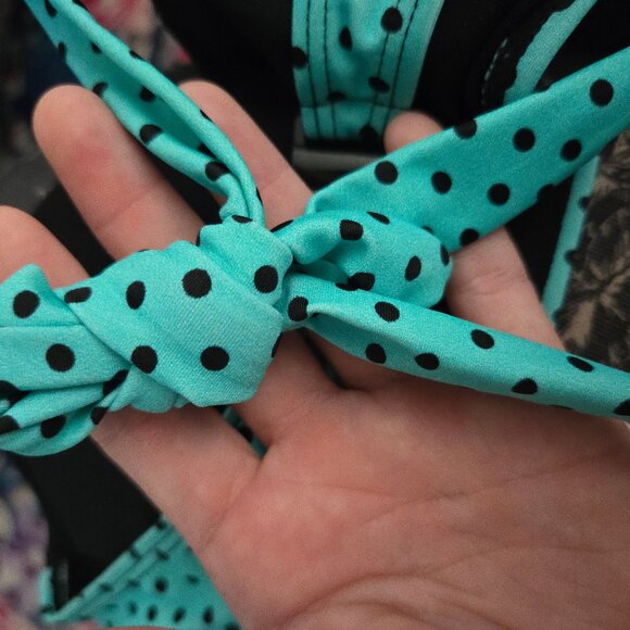 Banjo And Cake Pin-up Bikini Set. Polka Dots and Roses. MEDIUM NWT - Picture 3 of 8